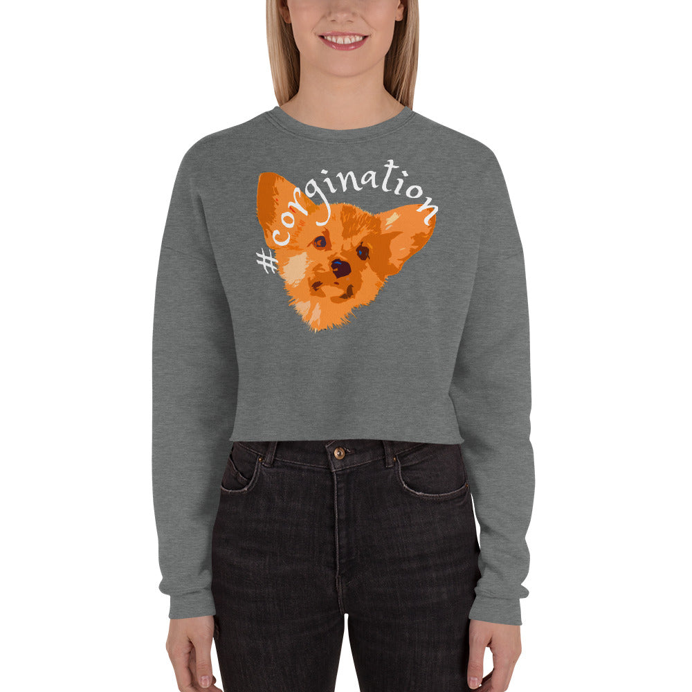 Gift for dog lovers. #corgination cropped sweatshirt for girls. Streetwear for women WickedYo.